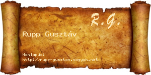 Rupp Gusztáv névjegykártya